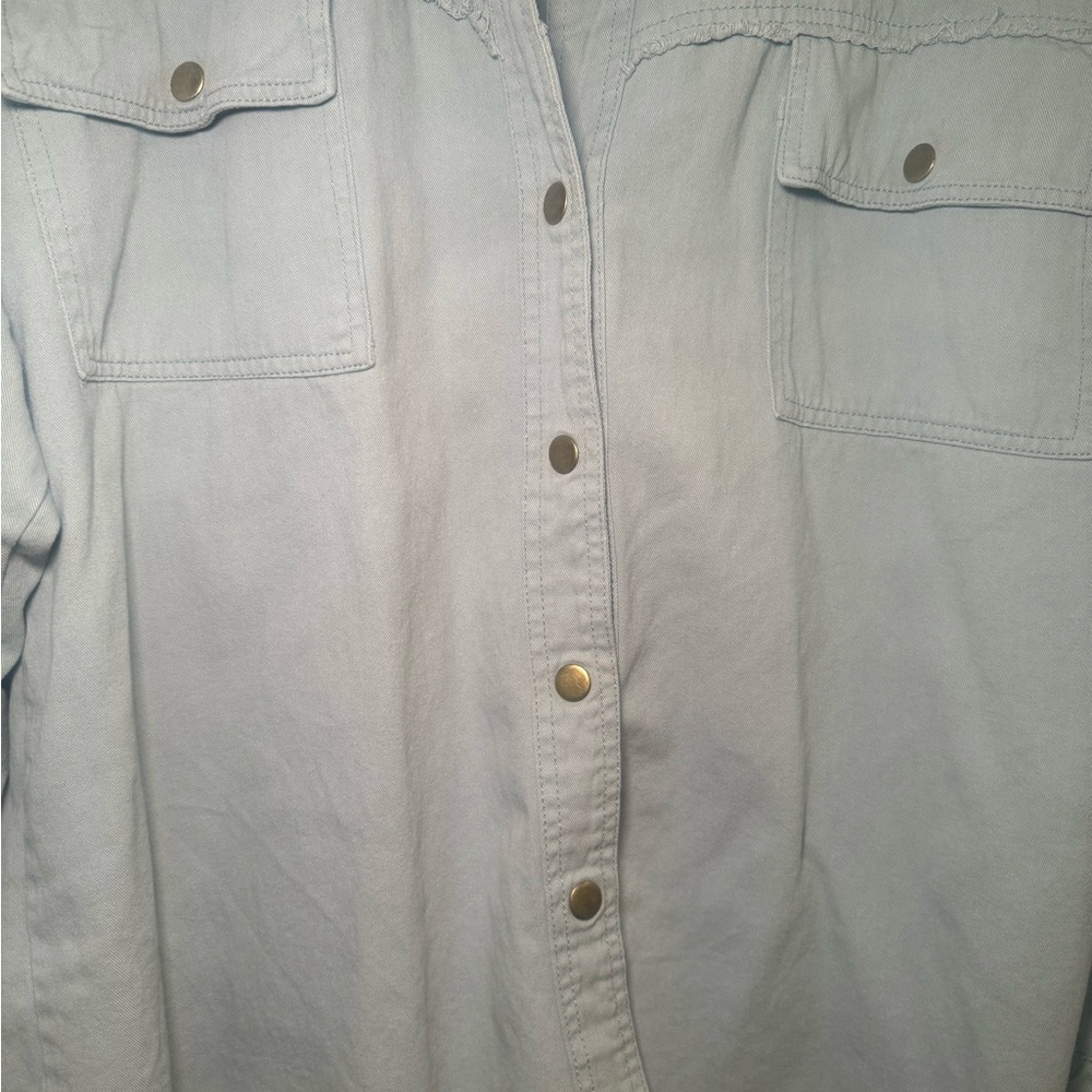 Davi & Dani Rock & Roll Snap Button Down Denim St… - image 5